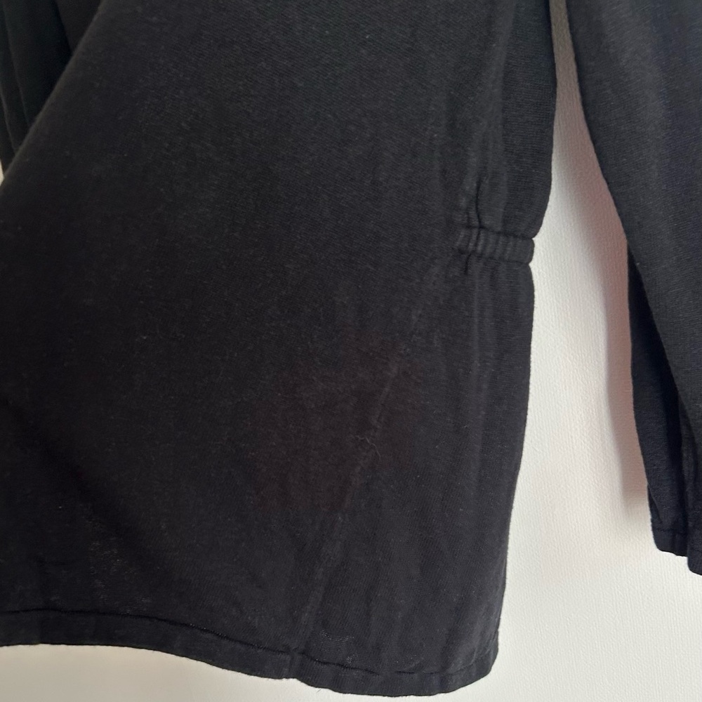 J. Jill Linen Rayon Knit Washed Black 3 Button Cardigan Relaxed Minimalist Sz XL - Picture 13 of 16